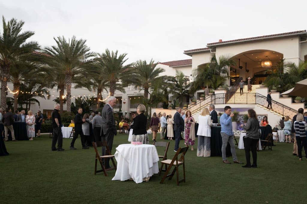 Reception outside during a Blue Angels Foundation dinner